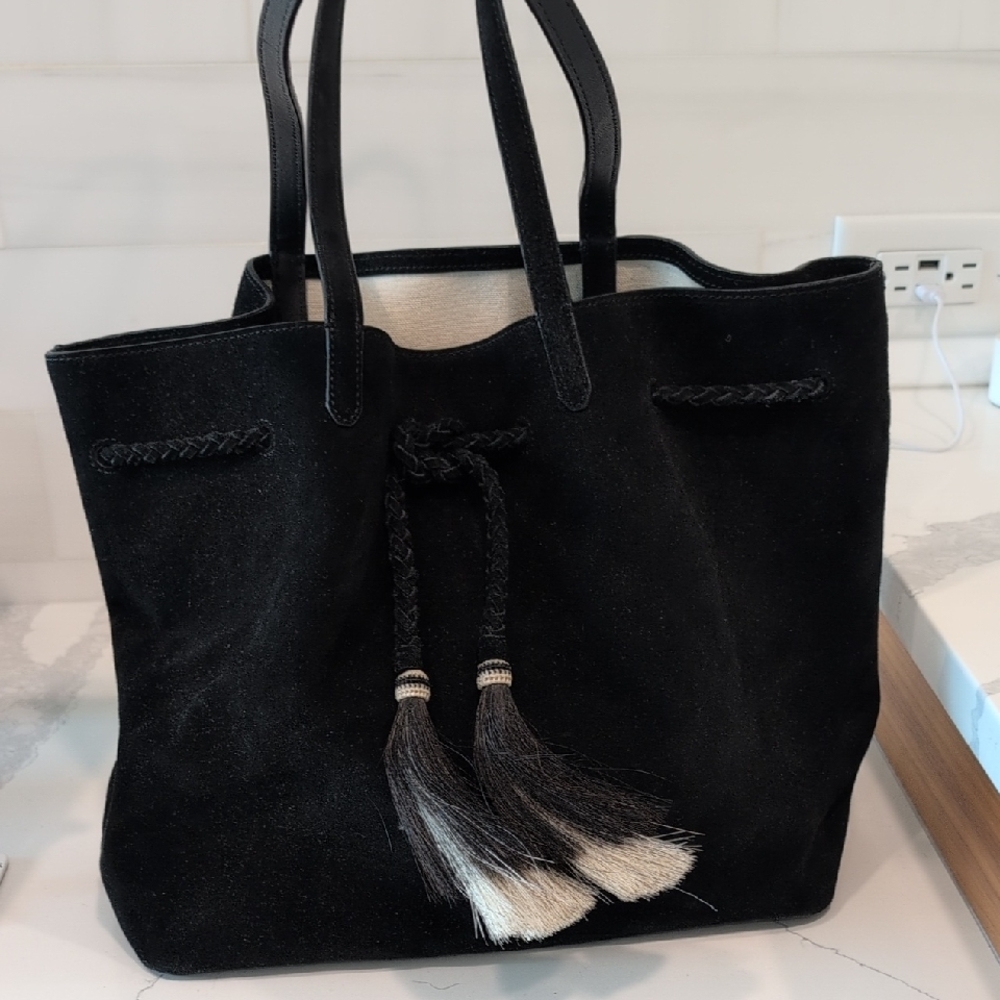 Loeffler Randall suede horsehair Tassel Tote